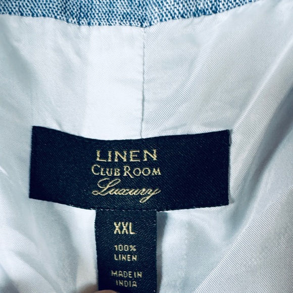 Club Room Mens 100% Linen Blazer SIZE XXL (48 - 50) NEW Chambray Blue Linen - Picture 8 of 12